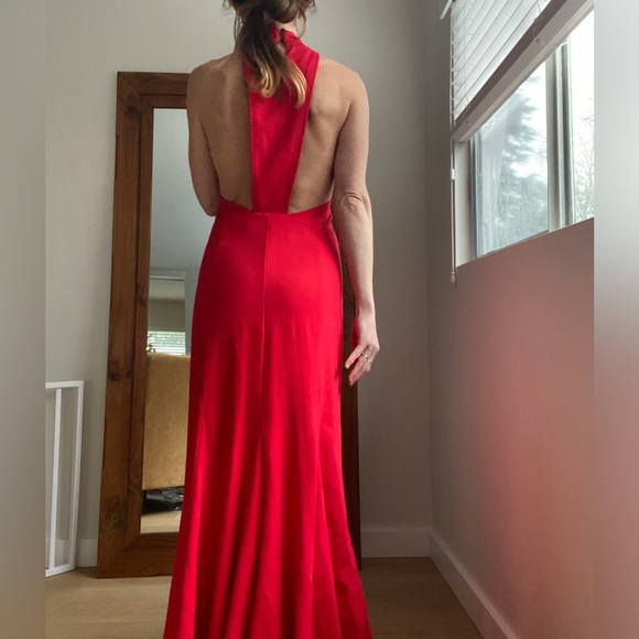 NWT Meave By Anthropologie Halter MIDI Red Dress 2X - Picture 7 of 14